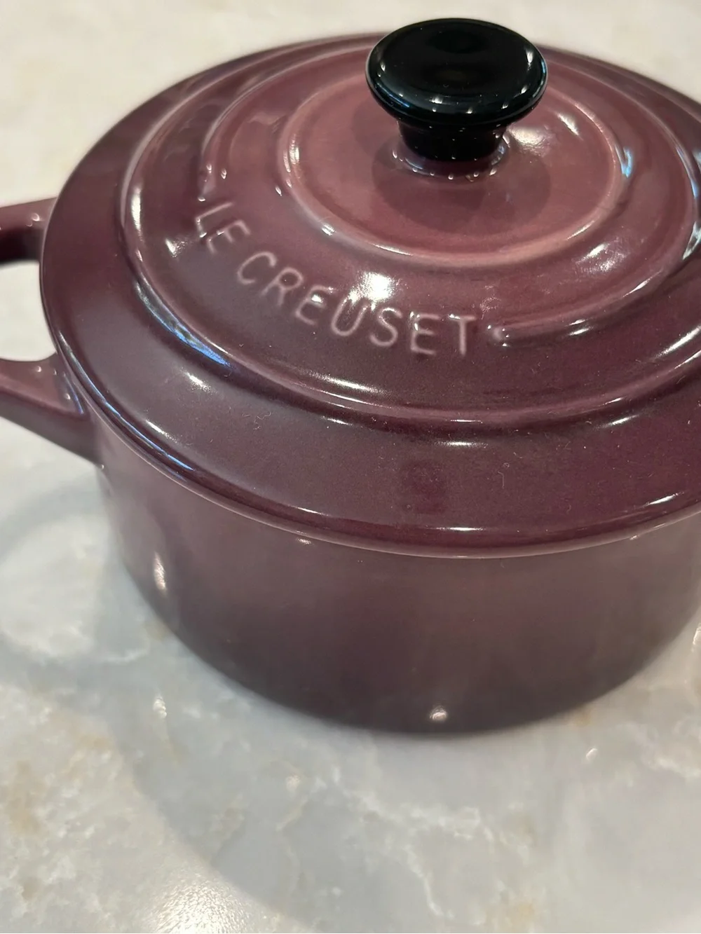 NWT Le Creuset Fig Ceramic 10cm mini cocotte
